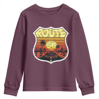 Retro Route Highway 66 Youth Sweatshirt Vintage Americana Road Trip