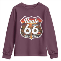 Route Highway 66 Centennial Youth Sweatshirt Vintage Distressed Americas Highway