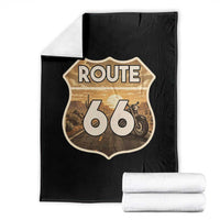 Vintage Motorcycle Road Trip Route Highway 66 Throw Blanket Open Road Adventure