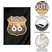 Vintage Motorcycle Road Trip Route Highway 66 Garden Flag Open Road Adventure