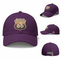 Vintage Motorcycle Road Trip Route Highway 66 Baseball Cap Open Road Adventure