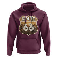 Vintage Motorcycle Road Trip Route Highway 66 Hoodie Open Road Adventure