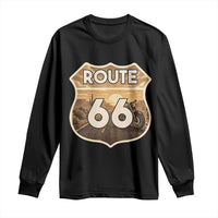 Vintage Motorcycle Road Trip Route Highway 66 Long Sleeve Shirt Open Road Adventure