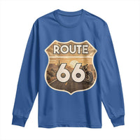 Vintage Motorcycle Road Trip Route Highway 66 Long Sleeve Shirt Open Road Adventure