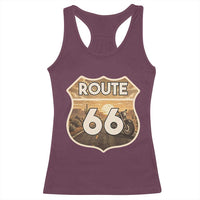 Vintage Motorcycle Road Trip Route Highway 66 Racerback Tank Top Open Road Adventure