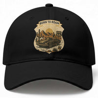 Vintage Muscle Car Route Highway 66 Baseball Cap Born To Roam Road Trip