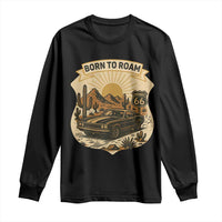 Vintage Muscle Car Route Highway 66 Long Sleeve Shirt Born To Roam Road Trip
