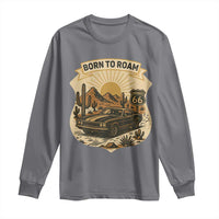Vintage Muscle Car Route Highway 66 Long Sleeve Shirt Born To Roam Road Trip