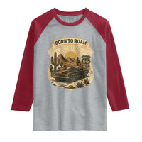 Vintage Muscle Car Route Highway 66 Raglan Shirt Born To Roam Road Trip