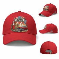 Retro Route Highway 66 Baseball Cap Boho Wildflower Americana Floral