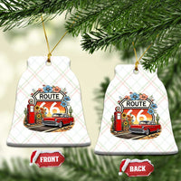 Retro Route Highway 66 Ceramic Ornament Boho Wildflower Americana Floral