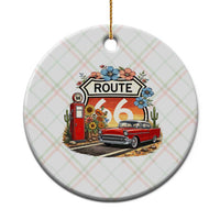 Retro Route Highway 66 Ceramic Ornament Boho Wildflower Americana Floral