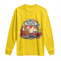 Retro Route Highway 66 Long Sleeve Shirt Boho Wildflower Americana Floral