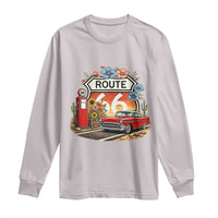 Retro Route Highway 66 Long Sleeve Shirt Boho Wildflower Americana Floral