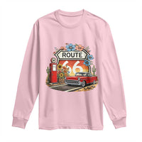 Retro Route Highway 66 Long Sleeve Shirt Boho Wildflower Americana Floral