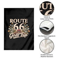 Retro Floral Route Highway 66 Girls Trip Road Trip Garden Flag