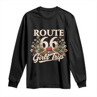 Retro Floral Route Highway 66 Girls Trip Road Trip Long Sleeve Shirt