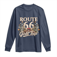 Retro Floral Route Highway 66 Girls Trip Road Trip Long Sleeve Shirt