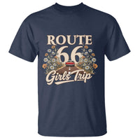 Retro Floral Route Highway 66 Girls Trip Road Trip T Shirt