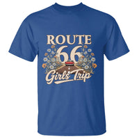 Retro Floral Route Highway 66 Girls Trip Road Trip T Shirt