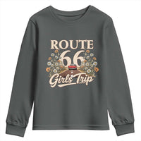 Retro Floral Route Highway 66 Girls Trip Road Trip Youth Sweatshirt