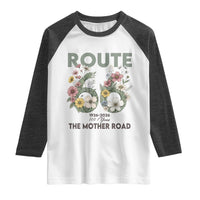 Route Highway 66 Raglan Shirt Floral Centennial 100 Year Anniversary