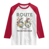 Route Highway 66 Raglan Shirt Floral Centennial 100 Year Anniversary