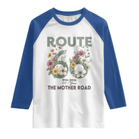 Route Highway 66 Raglan Shirt Floral Centennial 100 Year Anniversary