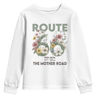 Route Highway 66 Youth Sweatshirt Floral Centennial 100 Year Anniversary