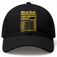 Black Dad Nutrition Facts Baseball Cap African American Fathers Day