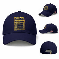 Black Dad Nutrition Facts Baseball Cap African American Fathers Day