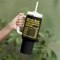 Black Dad Nutrition Facts Tumbler With Handle African American Fathers Day