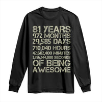 Vintage 81st Milestone Birthday Long Sleeve Shirt 81 Years Of Being Awesome