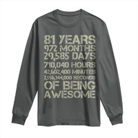 Vintage 81st Milestone Birthday Long Sleeve Shirt 81 Years Of Being Awesome