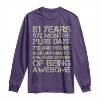 Vintage 81st Milestone Birthday Long Sleeve Shirt 81 Years Of Being Awesome
