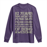 Vintage 82nd Milestone Birthday Long Sleeve Shirt 82 Years Of Being Awesome