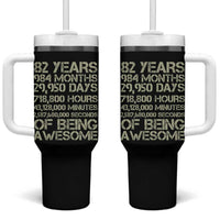 Vintage 82nd Milestone Birthday Tumbler With Handle 82 Years Of Being Awesome