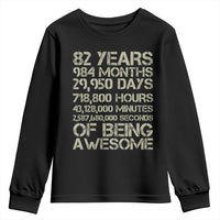 Vintage 82nd Milestone Birthday Youth Sweatshirt 82 Years Of Being Awesome