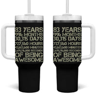 Vintage 83rd Milestone Birthday Tumbler With Handle 83 Years Of Being Awesome
