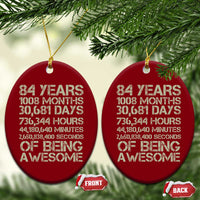 Vintage 84th Milestone Birthday Ceramic Ornament 84 Years Of Being Awesome