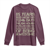 Vintage 85th Milestone Birthday Long Sleeve Shirt 85 Years Of Being Awesome