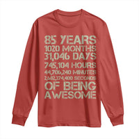 Vintage 85th Milestone Birthday Long Sleeve Shirt 85 Years Of Being Awesome