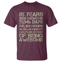 Vintage 85th Milestone Birthday T Shirt 85 Years Of Being Awesome