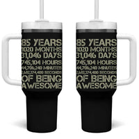 Vintage 85th Milestone Birthday Tumbler With Handle 85 Years Of Being Awesome