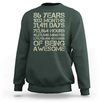 Vintage 86th Milestone Birthday Sweatshirt 86 Years Of Being Awesome