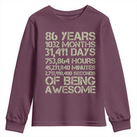 Vintage 86th Milestone Birthday Youth Sweatshirt 86 Years Of Being Awesome