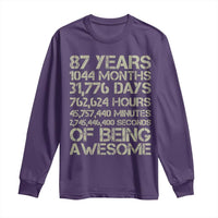 Vintage 87th Milestone Birthday Long Sleeve Shirt 87 Years Of Being Awesome