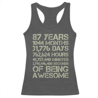 Vintage 87th Milestone Birthday Racerback Tank Top 87 Years Of Being Awesome