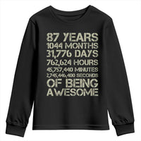 Vintage 87th Milestone Birthday Youth Sweatshirt 87 Years Of Being Awesome
