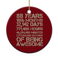 Vintage 88th Milestone Birthday Ceramic Ornament 88 Years Of Being Awesome